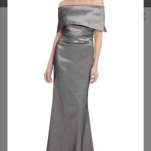 Vince Camuto Gunmetal Off Shoulder Gown